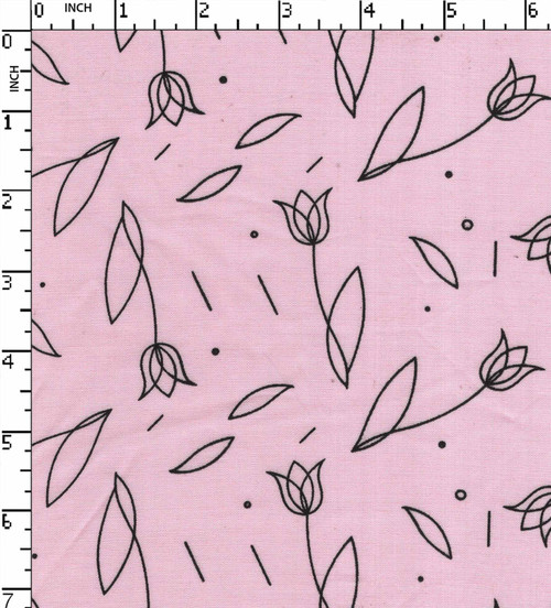 100% Rayon Printed Plain Floral Peach/Black  30X30-80X60 W-54 Gsm-119 Kei-36968-Lb