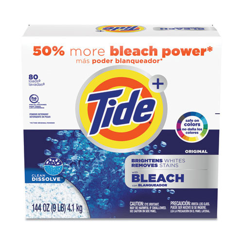 Laundry Detergent with Bleach, Original Scent, 144 oz Box | Tide