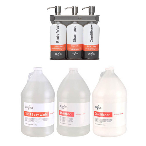 Zogics Citrus & Aloe New Customer Bath Bundle with Free Dispenser