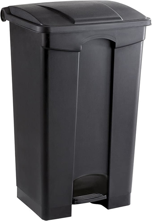 Step-On Series 23 Gallon Black Plastic Rectangular Trash Can | Safco