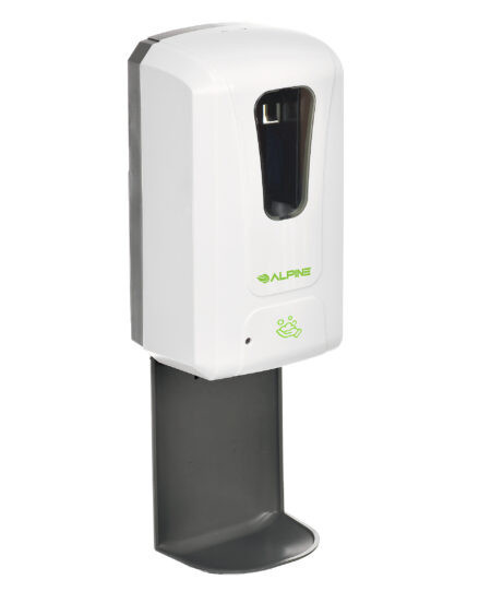 Automatic Hands-Free Foam Hand Sanitizer/Soap Dispenser with Drip Tray, 1200 ml, White | Alpine Industries