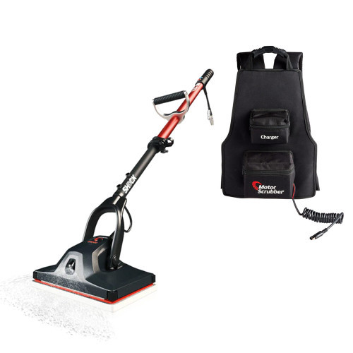 SHOCK Small Floor Scrubber Cleaning Machine, Starter Kit | MotorScrubber