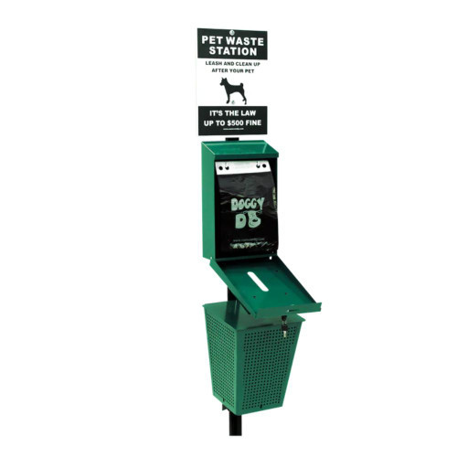 Doggy Do 5.2 Gallon Green Aluminum Pet Waste Station with 6-ft Pole | Namco