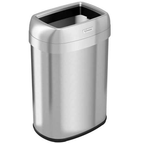 Open Top 13 Gallon Stainless Steel Elliptical Trash Can | HLS