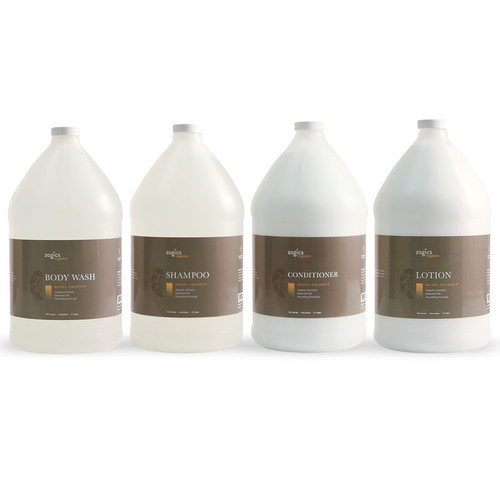 Zogics Organics Bath & Body Care Gallon Sampler Case, Honey Coconut (4 gallons/case)