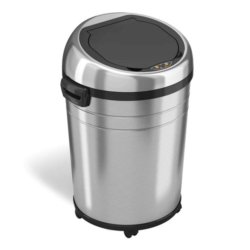 Sensor Series 18 Gallon Stainless Steel Round Trash Can | HLS
