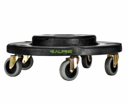 32 Gallon Black Polypropylene Round Trash Can Dolly | Alpine Industries