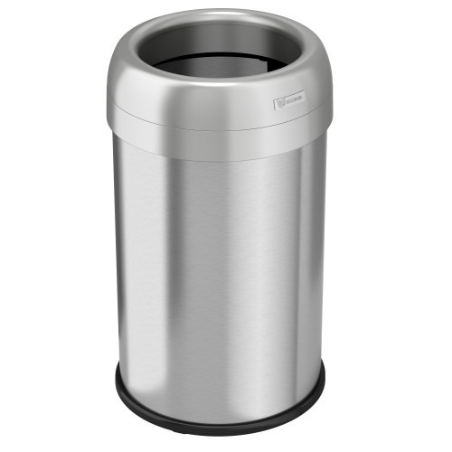 Open Top 13 Gallon Stainless Steel Round Trash Can | HLS