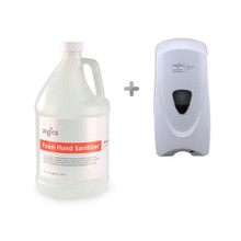 Zogics Wall Mounted Automatic Dispenser with 128 oz Alcohol-Free Foam Citrus + Aloe Hand Sanitizer, (1 Gallon)