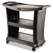 Executive  Service Cart, 3-Shelf, Black | Rubbermaid
