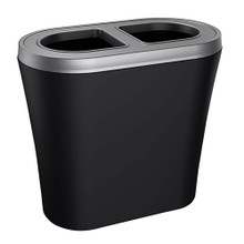 Ascend Dual 36 Gallon Black Oval Trash Can | Busch Systems