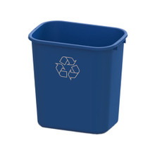 7 Gallon Blue Plastic Standard Open Trash Can | Impact