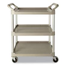 Service Cart, 3-Shelf, Off-White | Rubbermaid
