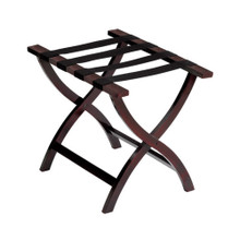 Contoured Wooden Luggage Rack, Dark Mahogany (2-Pack) | H1S