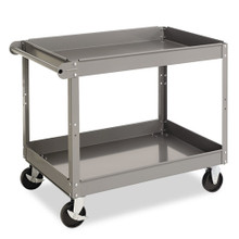 Tennsco Two-Shelf Metal Cart, 24w x 36d x 32h, Gray, SC2436