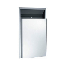 12 Gallon Stainless Steel Rectangular Semi-Recessed Trash Can | American Specialties
