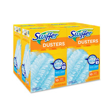 Swiffer Refill Dusters, Dust Lock Fiber, Light Blue, Unscented, 10/Box, 4 Box/Carton