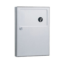 Bobrick Napkin/Tampon Receptacle for Toilet Partitions, Stainless Steel, B-254
