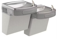 Elkay Versatile Wall Mount Bi-level ADA Cooler, Non-filtered Refrigerated Light Gray Granite