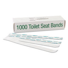 Sani/Shield Printed Toilet Seat Band, Deep Blue/White, 1,000/Carton, Bagcraft