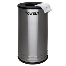 Sanitizing Station Companion 18 Gallon Stainless Steel Round Towel Receptacle | Ex-Cell Kaiser