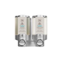 Soapbox Sea Minerals & Blue Iris AVIVA Satin Silver/Translucent 2 Chamber Refillable Dispenser