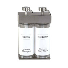 SOLera Satin Silver Oval 2 Chamber Refillable Dispenser