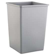 Untouchable Series 35 Gallon Gray Plastic Square Trash Can | Rubbermaid