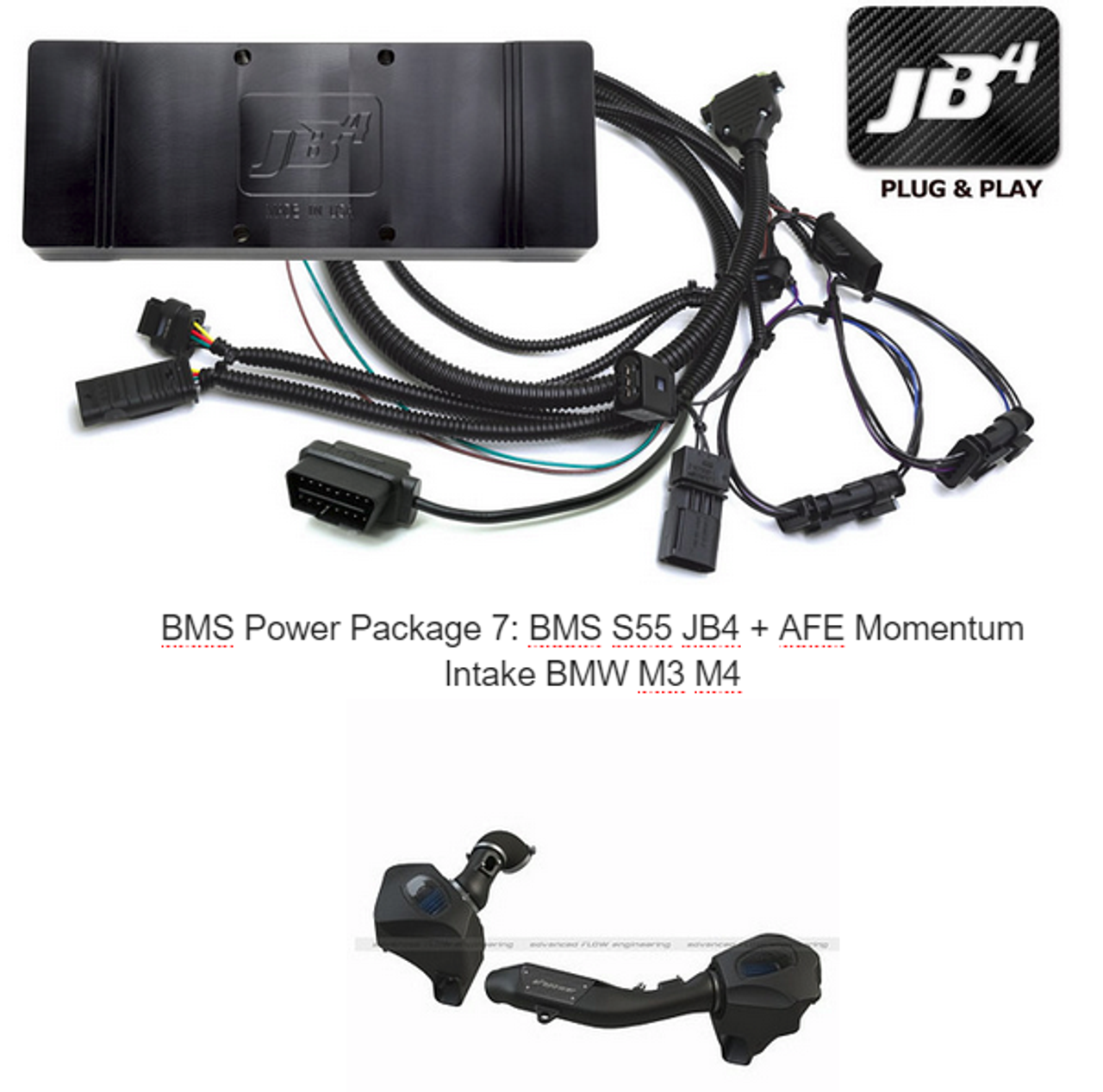 BMS Power Package 7: BMS S55 JB4 + AFE Momentum Intake System (F80 / F82 M3 / M4)