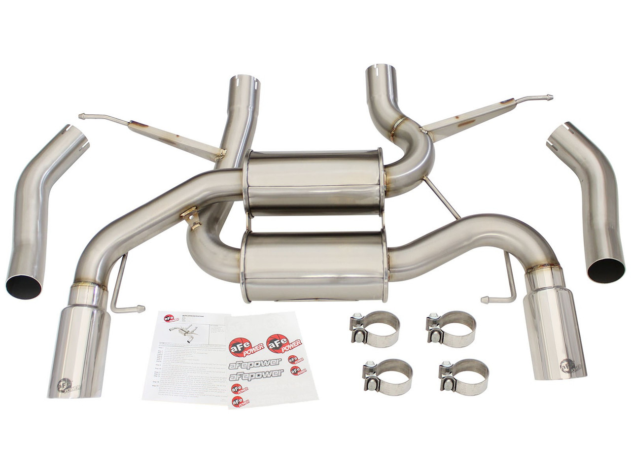 aFe MACHForce XP 2.5in Axle Back Stainless Exhaust 49-36327 for 07-12 335i N54/N55