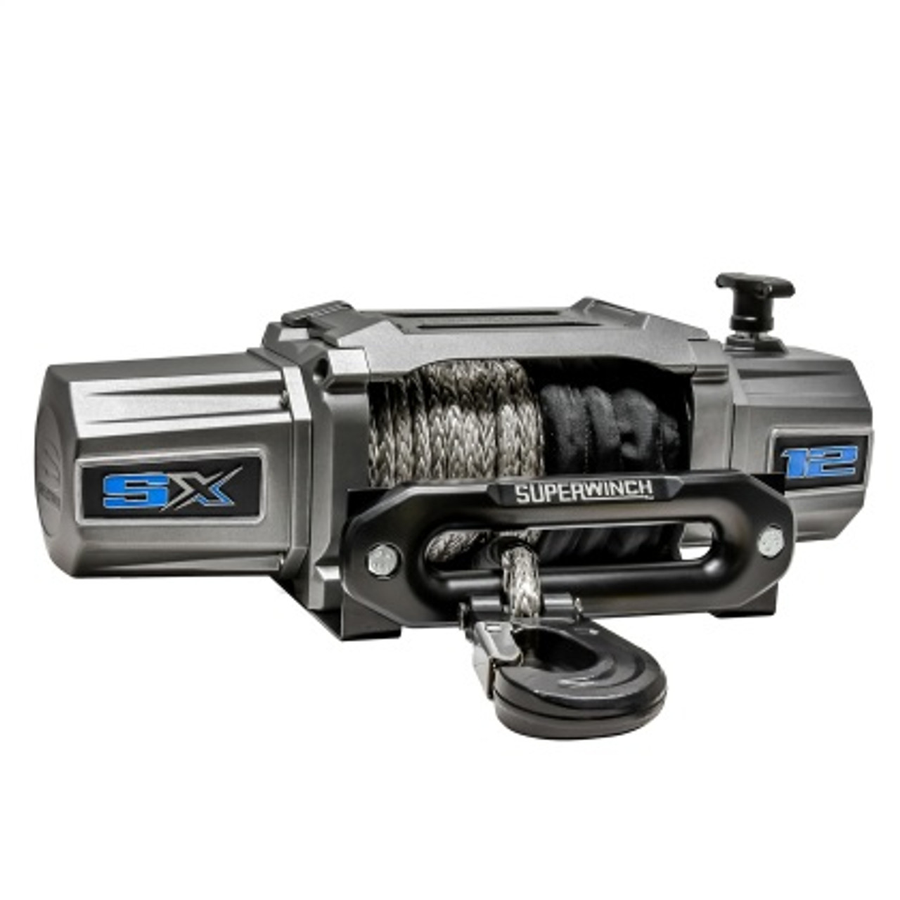 Superwinch 12000 LBS 12 VDC 3/8in x 80ft Synthetic Rope SX 12000SR Winch - Graphite (1712201)