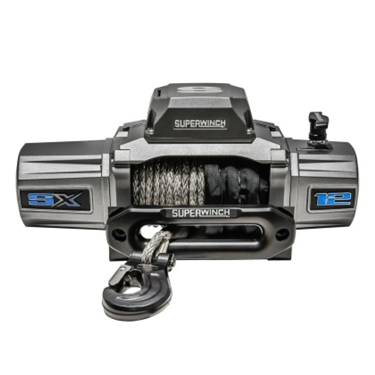 Superwinch 12000 LBS 12 VDC 3/8in x 80ft Synthetic Rope SX 12000SR Winch - Graphite (1712201)