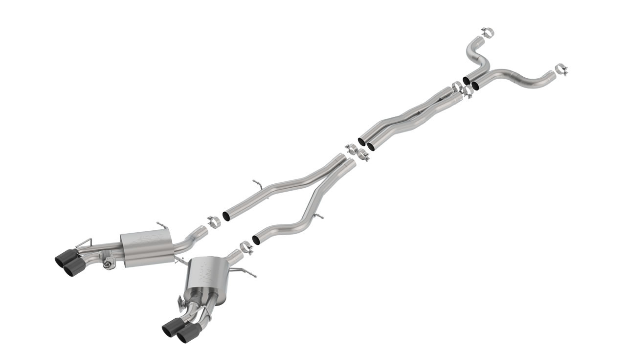 Borla S Type Cat Back Exhaust Black Chrome W/ Valve - 2016–2019 Cadillac CTS-V 140754BC