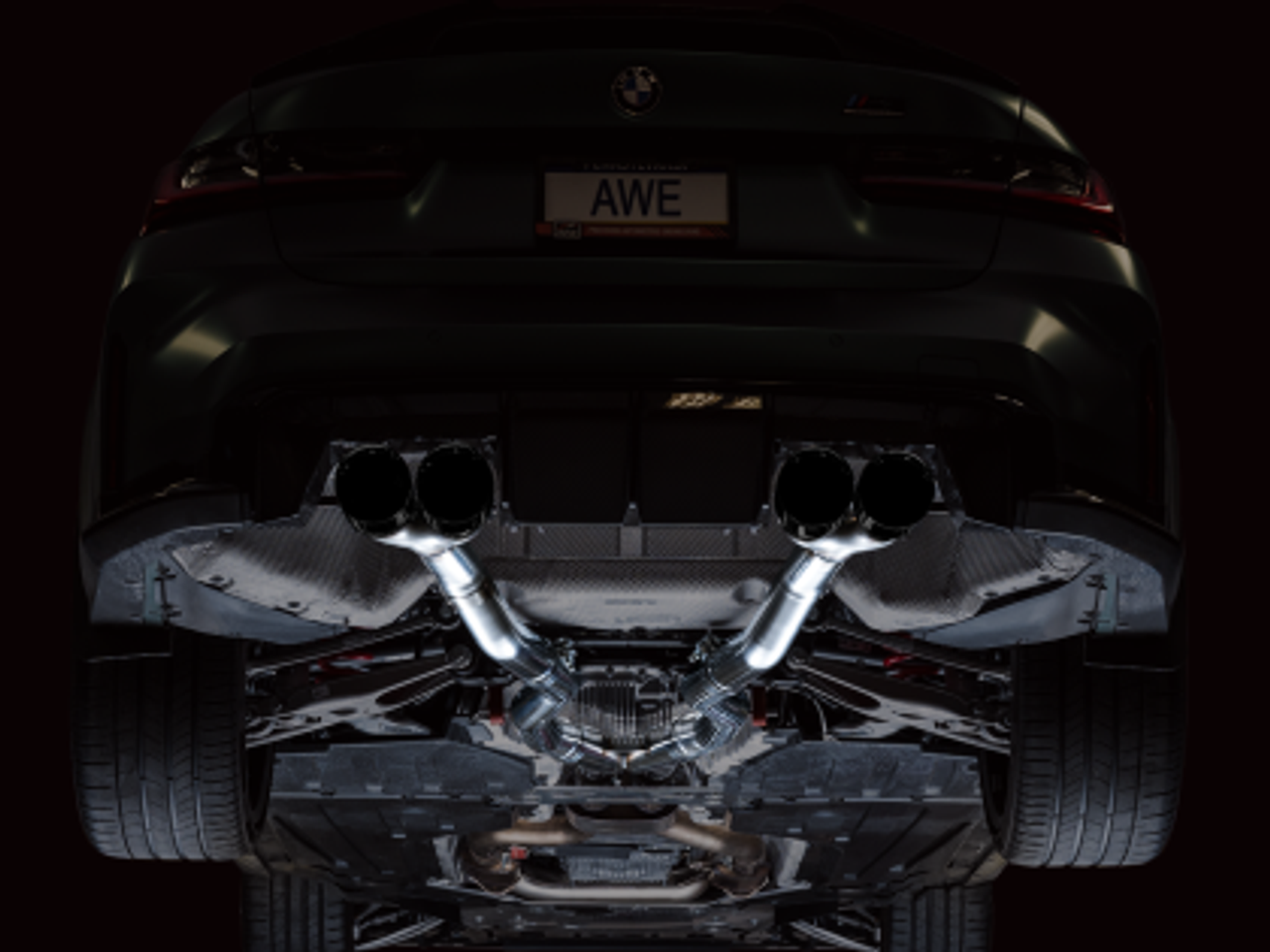 AWE Track Edition Catback Exhaust for BMW G80 M3 G82 M4 - Diamond Black Tips 3020-42482