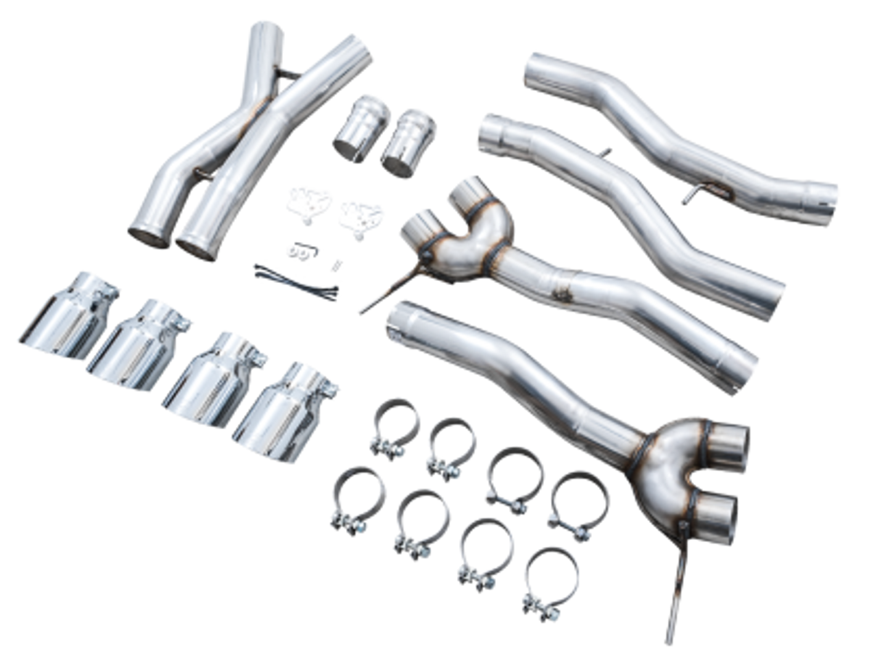 AWE Track Edition Catback Exhaust for BMW G80 M3/ G82 M4 - Chrome Silver Tips 3020-43482