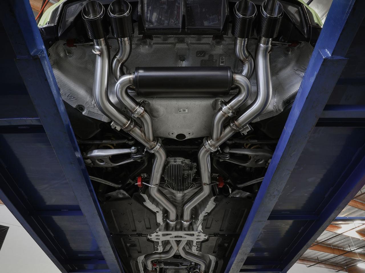 AFE MACH Force-Xp Cat Back Exhaust (49-36351-C) Carbon Fiber Tip 2021+ BMW G80 M3 / G82 M4