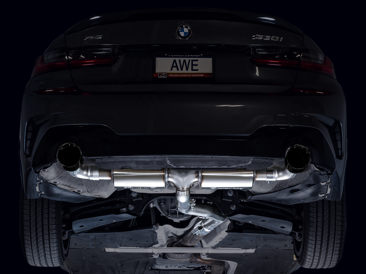 AWE Touring Edition Axleback Exhaust for BMW G20 G22 330i/430i - Diamond Black 3015-33429