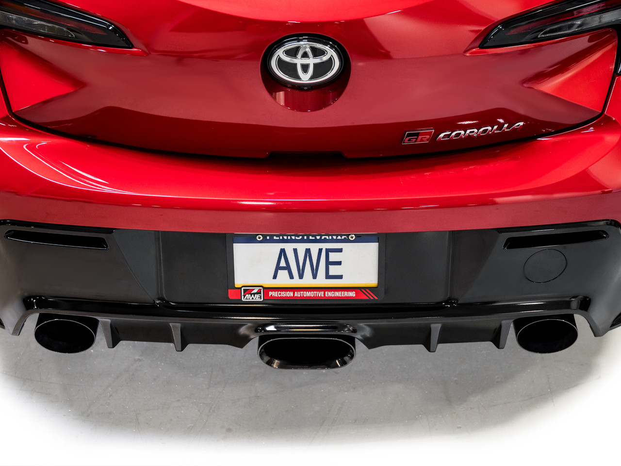 AWE Track Edition Exhaust for GR Corolla - Diamond Black Tips (3020-53472)