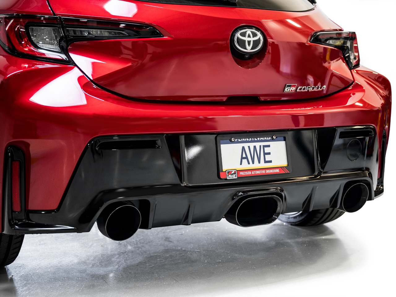 AWE Track Edition Exhaust for GR Corolla - Diamond Black Tips (3020-53472)