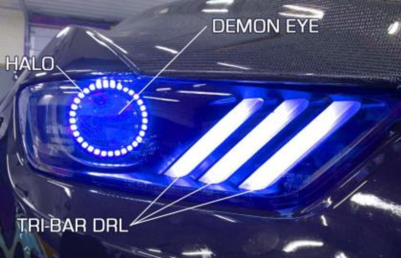 Oracle Dynamic ColorSHIFT RGB+A -Black Edition Headlights 15-17 Ford Mustang (8199-332)