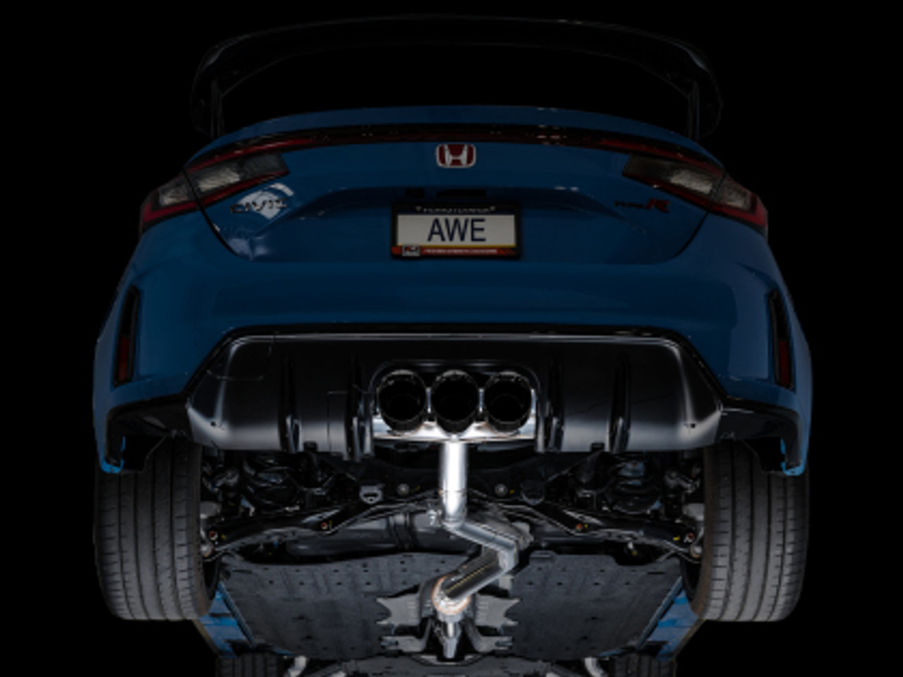 AWE Track Edition Exhaust for FL5 Civic Type R - Triple Diamond Black Tips 3020-53287