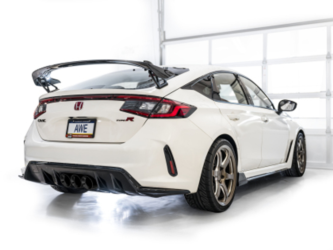 AWE Track Edition Exhaust for FL5 Civic Type R - Triple Diamond Black Tips 3020-53287