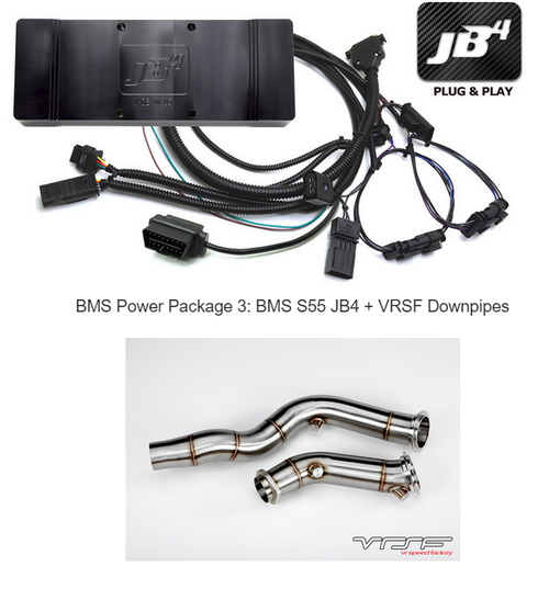 BMS Power Package 3: BMS S55 JB4 + VRSF Downpipes (F80 / F82 M3 / M4) BMS Power Package 3: BMS S55 JB4 + VRSF Downpipes (F80 / F82 M3 / M4)