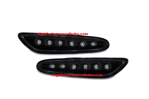 HPB BMW E90 / E92 / E82 / E60 6 LED Side Marker Upgrade Modules - Black Housing / Clear Lens HPB BMW E90 / E92 / E82 / E60 6 LED Side Marker Upgrade Modules - Black Housing / Clear Lens