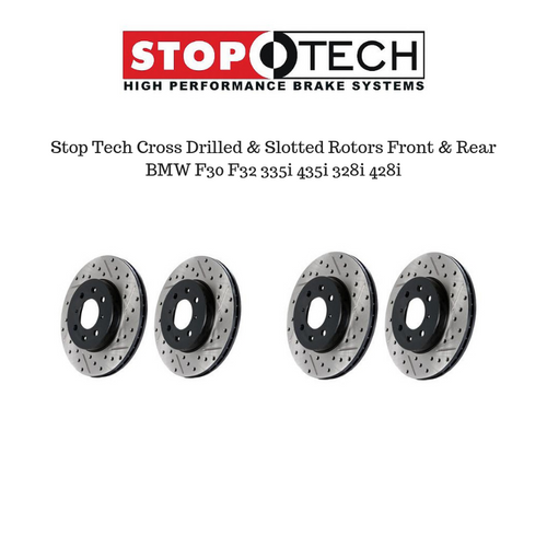 StopTech Cross Drilled & Slotted Brake Rotors Package for BMW F30 F32 328i 335i 428i 435i StopTech Cross Drilled & Slotted Brake Rotors Package for BMW F30 F32 328i 335i 428i 435i