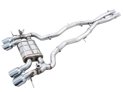 AWE SwitchPath Catback Exhaust for BMW G80 M3/ G82 M4 - Chrome Silver Tips 3025-43480