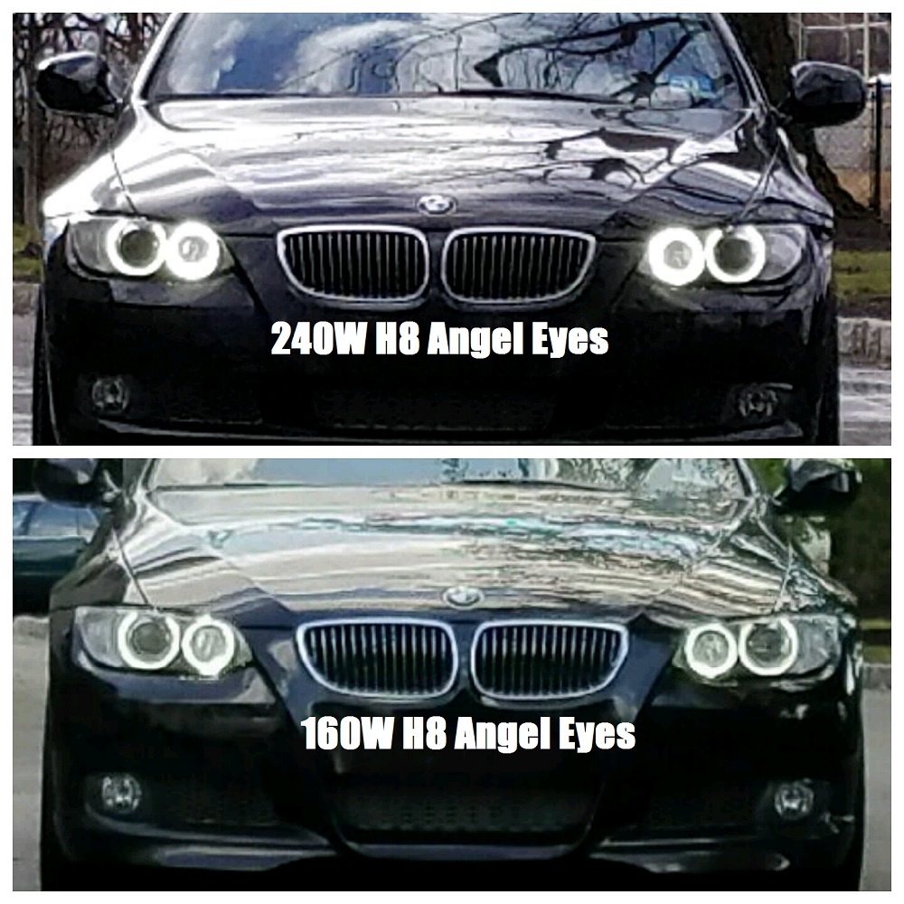 HPB 240 Watt Total Output H8 BMW Cree LED Angel Eye Upgrade BMW