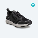 The Dr. Comfort® Gordon Black men’s athletic walking shoe offers convenience, style, and support.