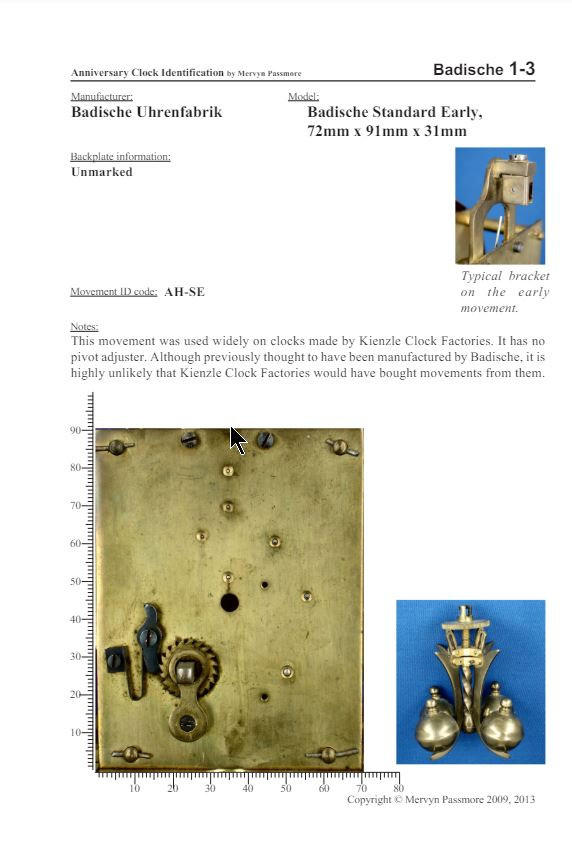 ANNIVERSARY CLOCK IDENTIFICATION 2nd Edition by Mervyn Passmore
