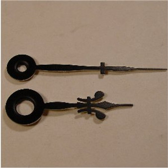 QUARTZ CLOCK HANDS FOR MINI MOVEMENT, Fleur de lys, Black, 28mm/20mm.